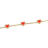 Red Heart & Diamond Baby Bracelet