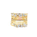 Gold and Mixed Diamond Statement Ring