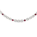 Baguette Diamond & Ruby Tennis Necklace