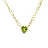 Peridot Heart Pendant Necklace