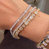 Skinny Tennis Bracelet With Diamond Pears