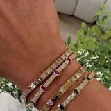 Gold & Emerald Cut Diamond Bracelet