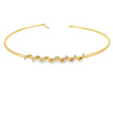 Gold Tube Choker with Wrapped Diamonds
