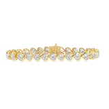 Lab Bezel Heart Diamond Tennis Bracelet