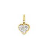 Lab Heart Diamond Bezel Charm- 5.02 ct