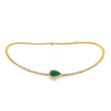 Diamond Choker With Removable Emerald Pendant