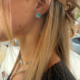 Turquoise and Diamond Studs