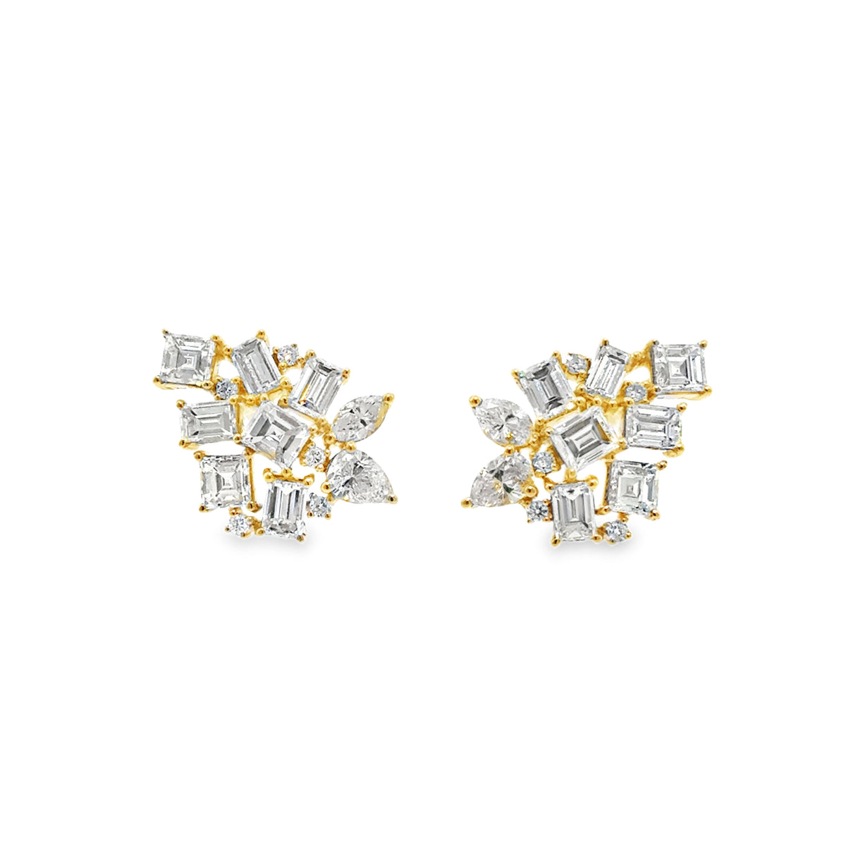 Diamond Cluster Studs- YG