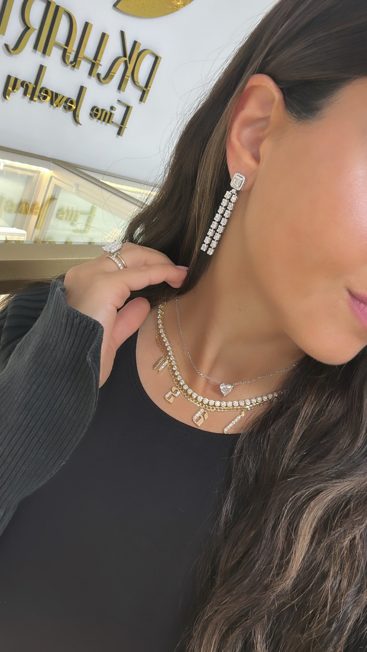 Baguette Strand Earrings