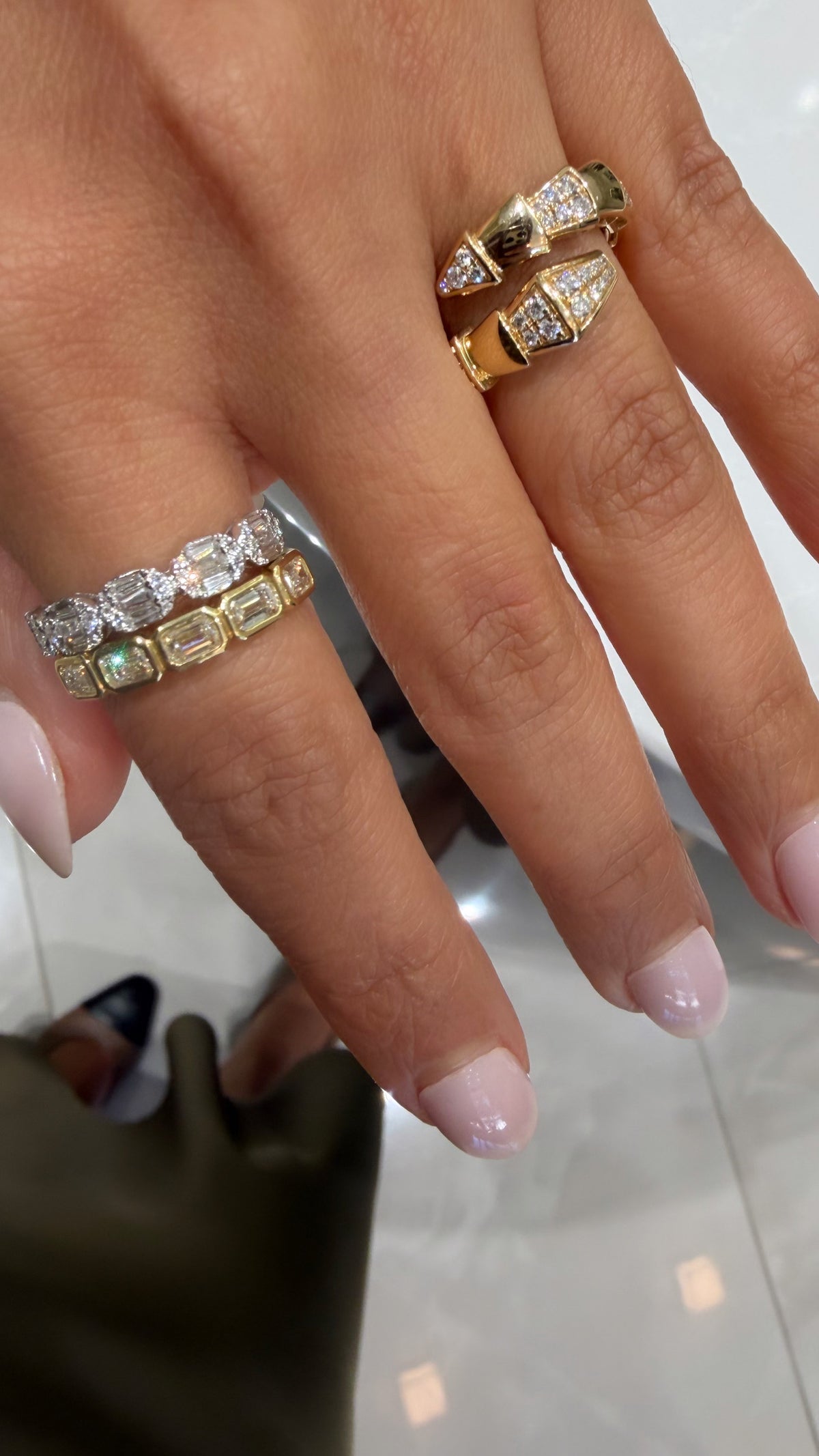 Gold & Diamond Snake Ring