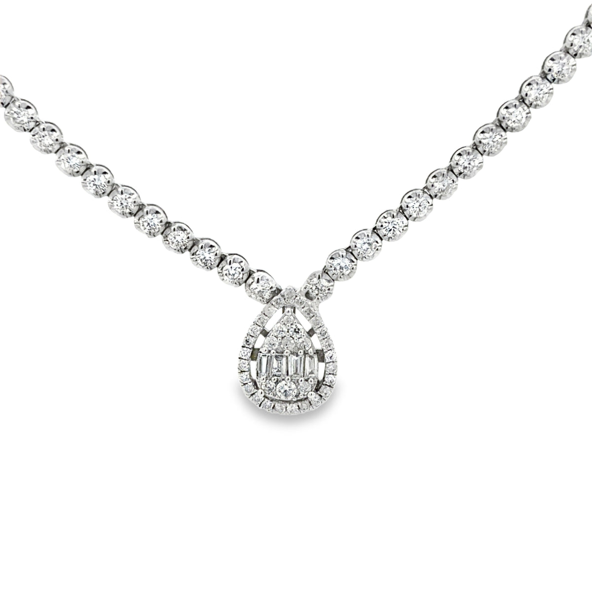 Diamond Choker with Pear Center