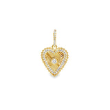 Fluted Heart Charm