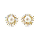 Pearl and Diamond Cluster Studs