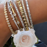 Mixed Shape Diamond Flexi Bangle