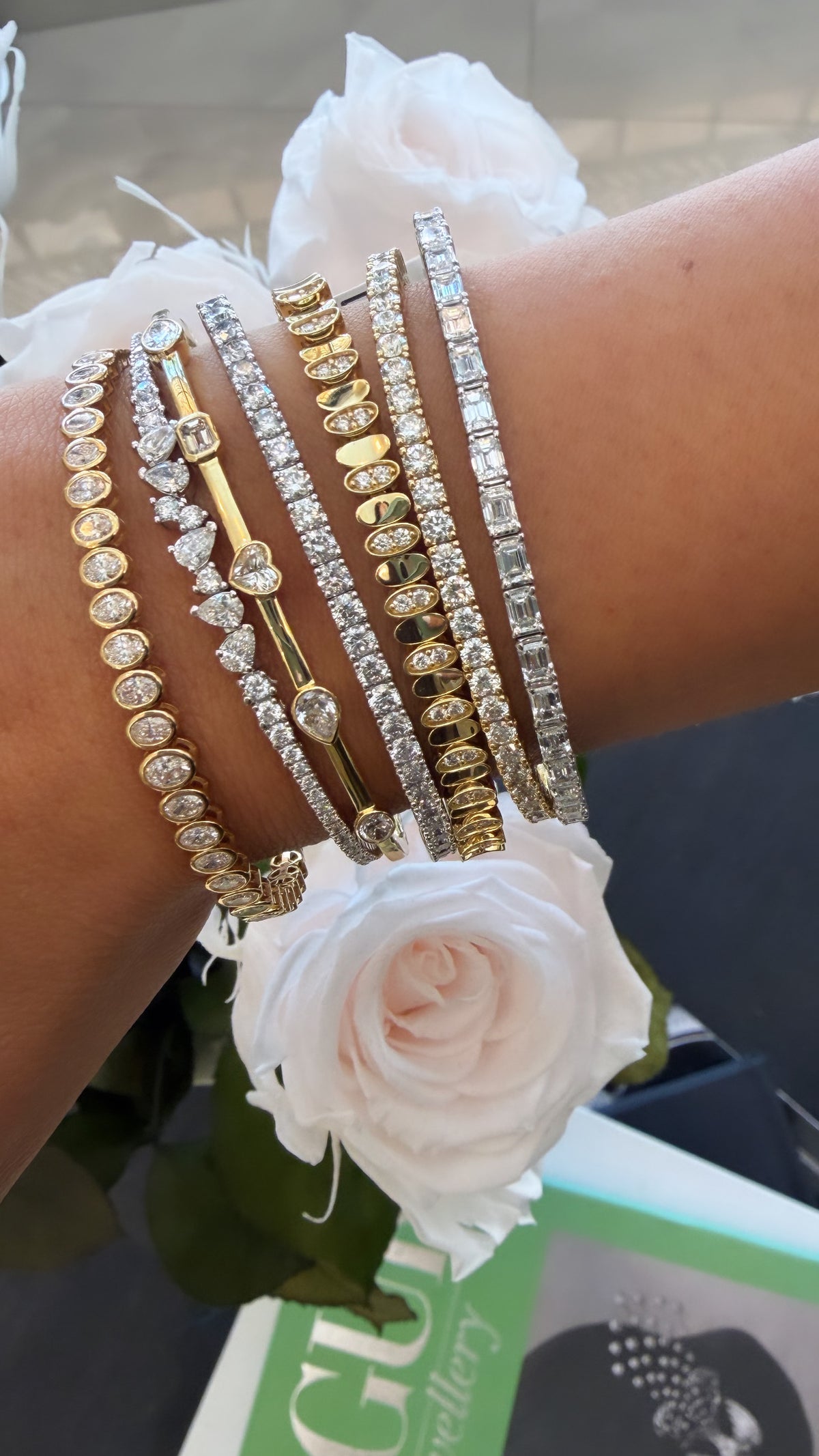 Mixed Shape Bezel Bangle
