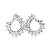 Spike Front Facing Hoop Earrings- WG