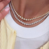 Graduated Buttercup Tennis Necklace- WG