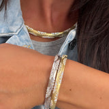 Matte Gold & Diamond Cloud Collar Necklace