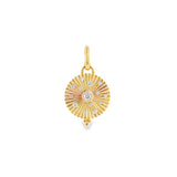 Fluted Disc Charm with Diamonds