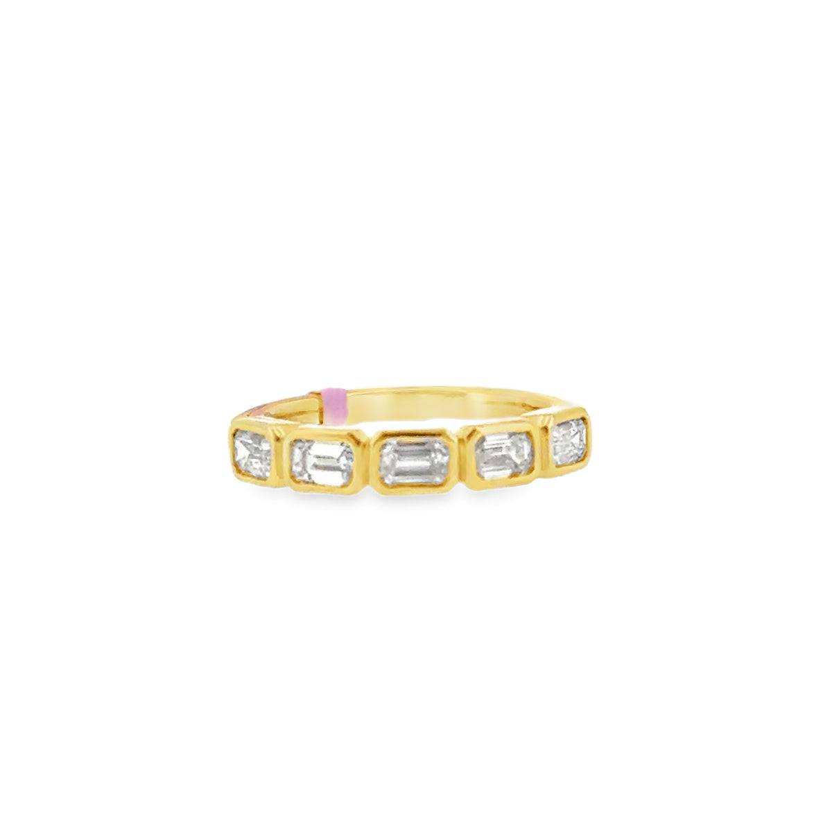 Bezel Emerald Cut Diamond Half-Band