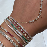 Thin Ruby & Diamond Bracelet