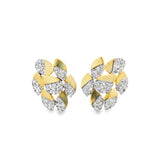 Gold & Pave Leaf Cluster Earrings