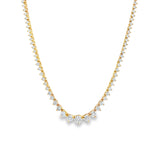 Graduated Tennis Necklace- YG 4.28 ct