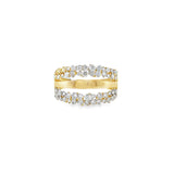 Three Row Diamond & Gold Ring