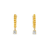 Mini Chain Hoop With Hanging Diamond