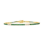 Emerald and Diamond Tennis Bracelet