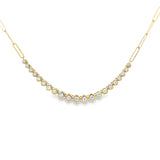 Bezel Graduated Tennis On Paperclip Chain