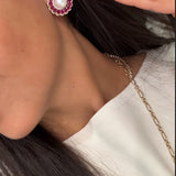 Pearl & Ruby Statement Earrings