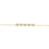 5 Pave Heart Dainty Bracelet