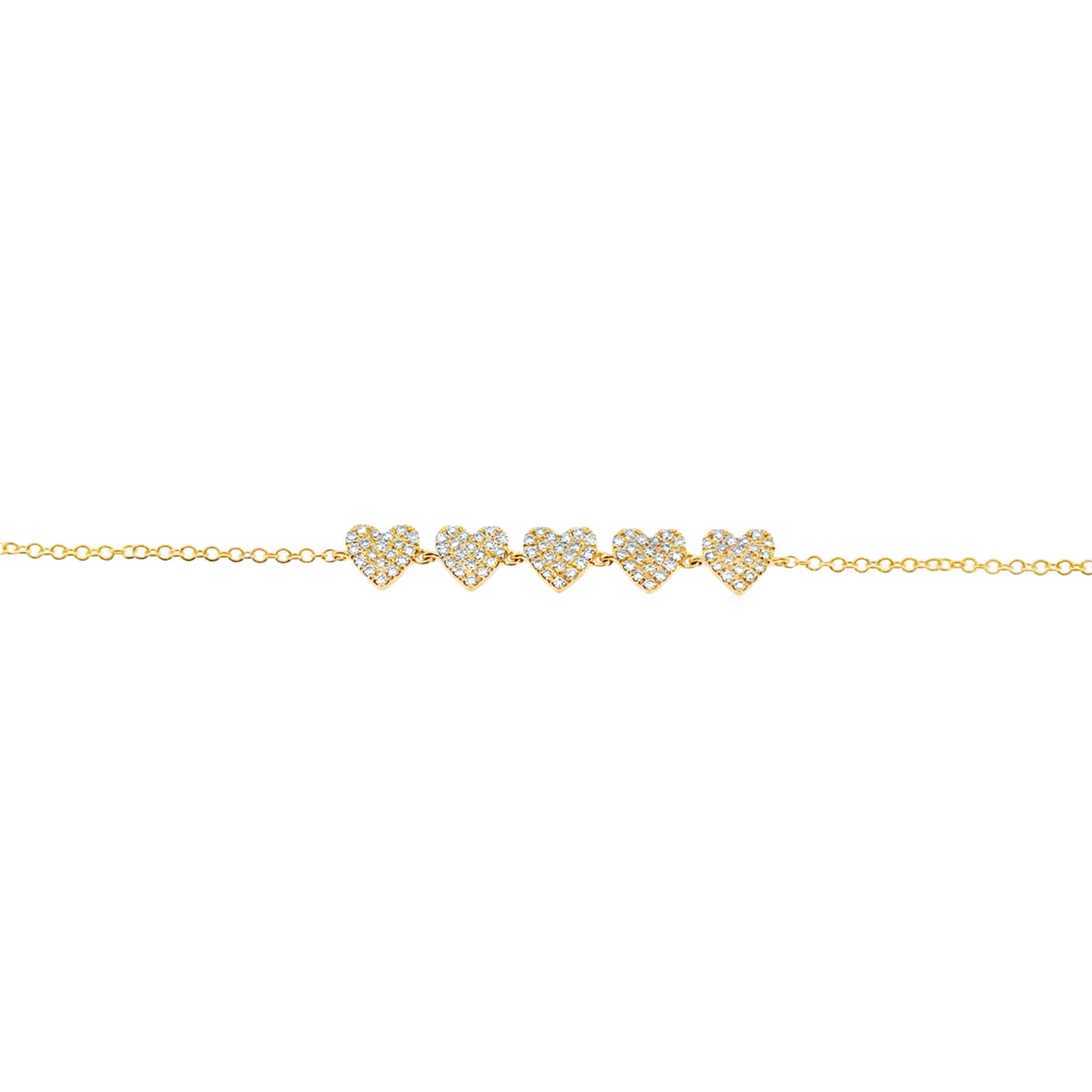 5 Pave Heart Dainty Bracelet