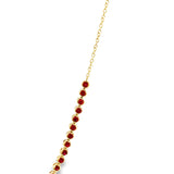 Ruby Tennis Necklace With Round Center Diamond
