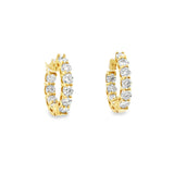 Yellow Gold 1” Diamond Hoops