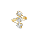 Triple Square Statement Ring