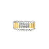 Diamond & Gold Three Row Ring
