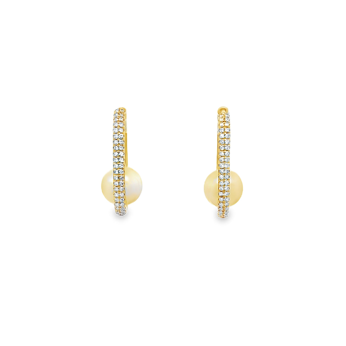 Pave Hoop With Pearl