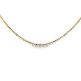 Graduated Diamond Tennis Necklace- YG 5.86 ct