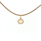 Opal Diamond Charm on Cord Necklace