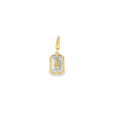 Lab Bezel Emerald Cut Charm