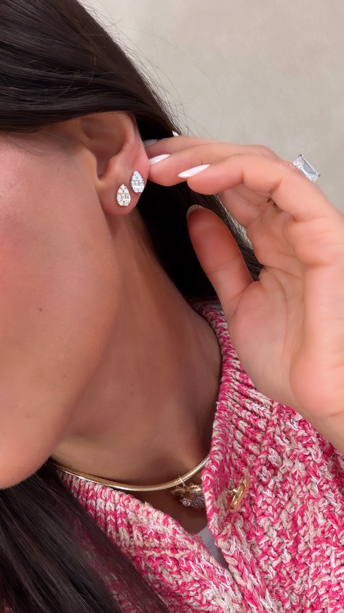 Cluster Pear Studs