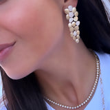 Matte Gold & Diamond Long Earrings