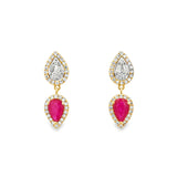 Diamond & Ruby Pear Earrings