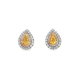 Yellow & Pink Diamond Pear Studs