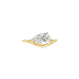 Lab Floating Pear Diamond Pinky Ring