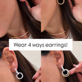 Four Way Diamond & Gold Hoops