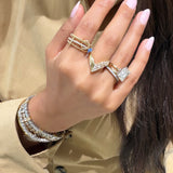 Three Row Stacked Ring