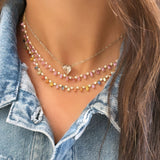 Multicolor Sapphire Baguette Necklace